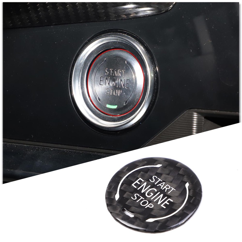 Carbon / Red Engine Start Stop Button Auto Accessories For Corvette C8 2020-2022