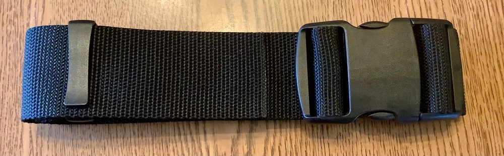 BLACK NYLON 2” WEB UTILITY BELT, ADJUSTABLE TO 71”. MULTI-USE