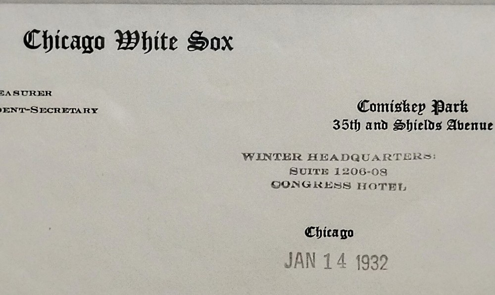 1932 Chicago White Sox Comiskey Signed Letter Contract Cunningham Type A Photos