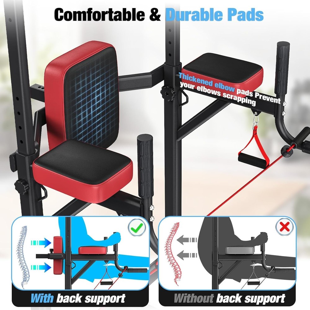 Power Tower Pull Up Bar Station, 450LBS Stable Power Tower Training