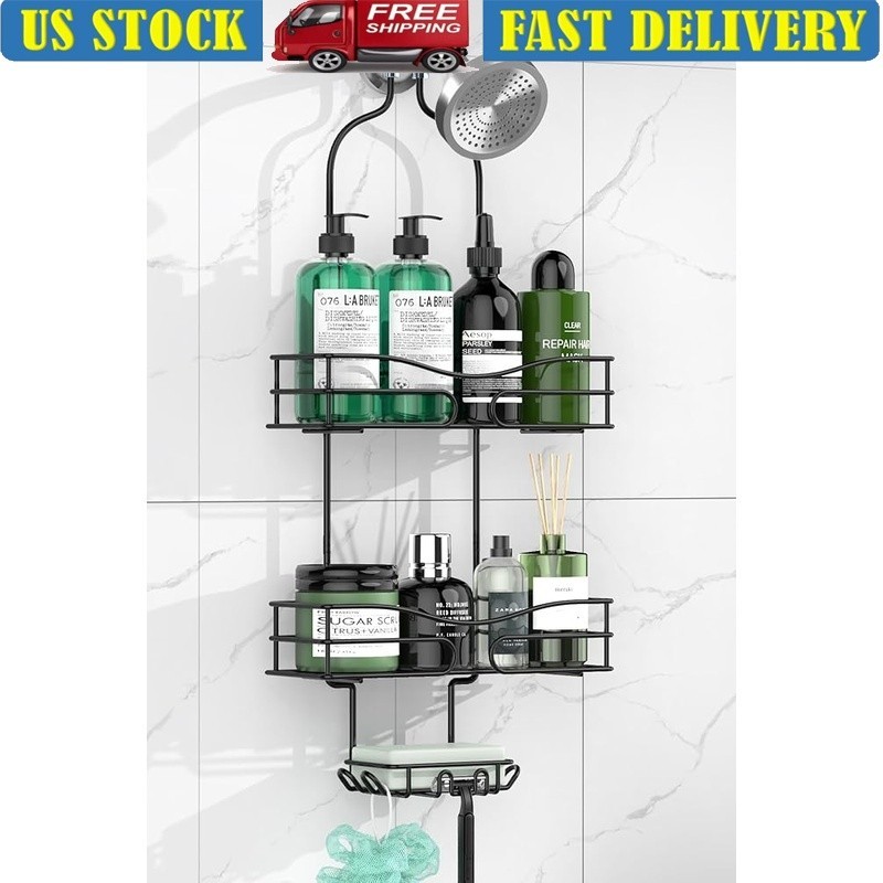 Shower Caddy Over Shower Head Rust Resistant Organizer Hanging Storage Rack New
