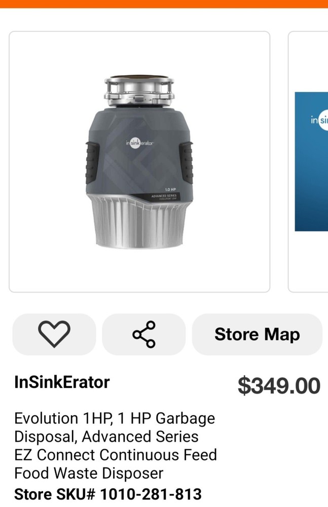 InSinkErator Evolution Advanced Series 1.0HP Continuous Feed Garbage DisposalNEW