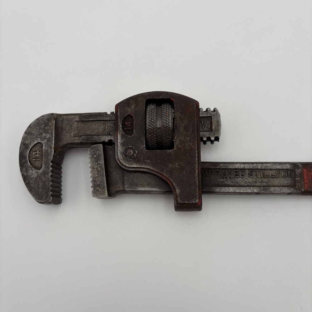 VINTAGE THE RIDGE TOOL CO. IMPROVED STILLSON #14 PIPE/MONKEY WRENCH