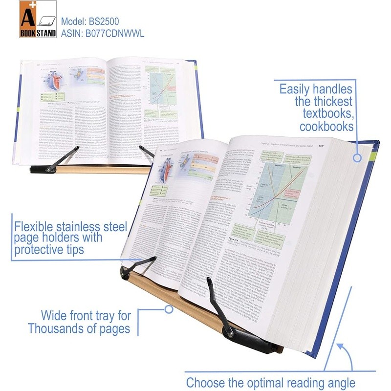 Portable Book Stand Adjustable Holder Textbooks Cookbooks Reading Study New