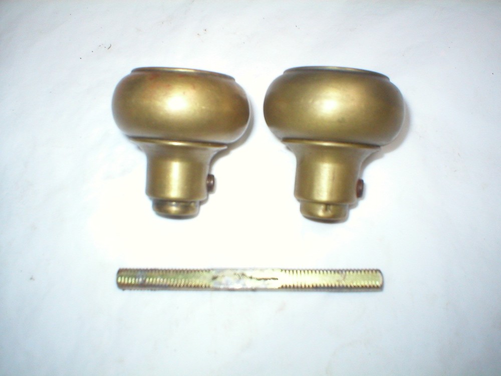 Antique Solid Brass Doorknob Pair