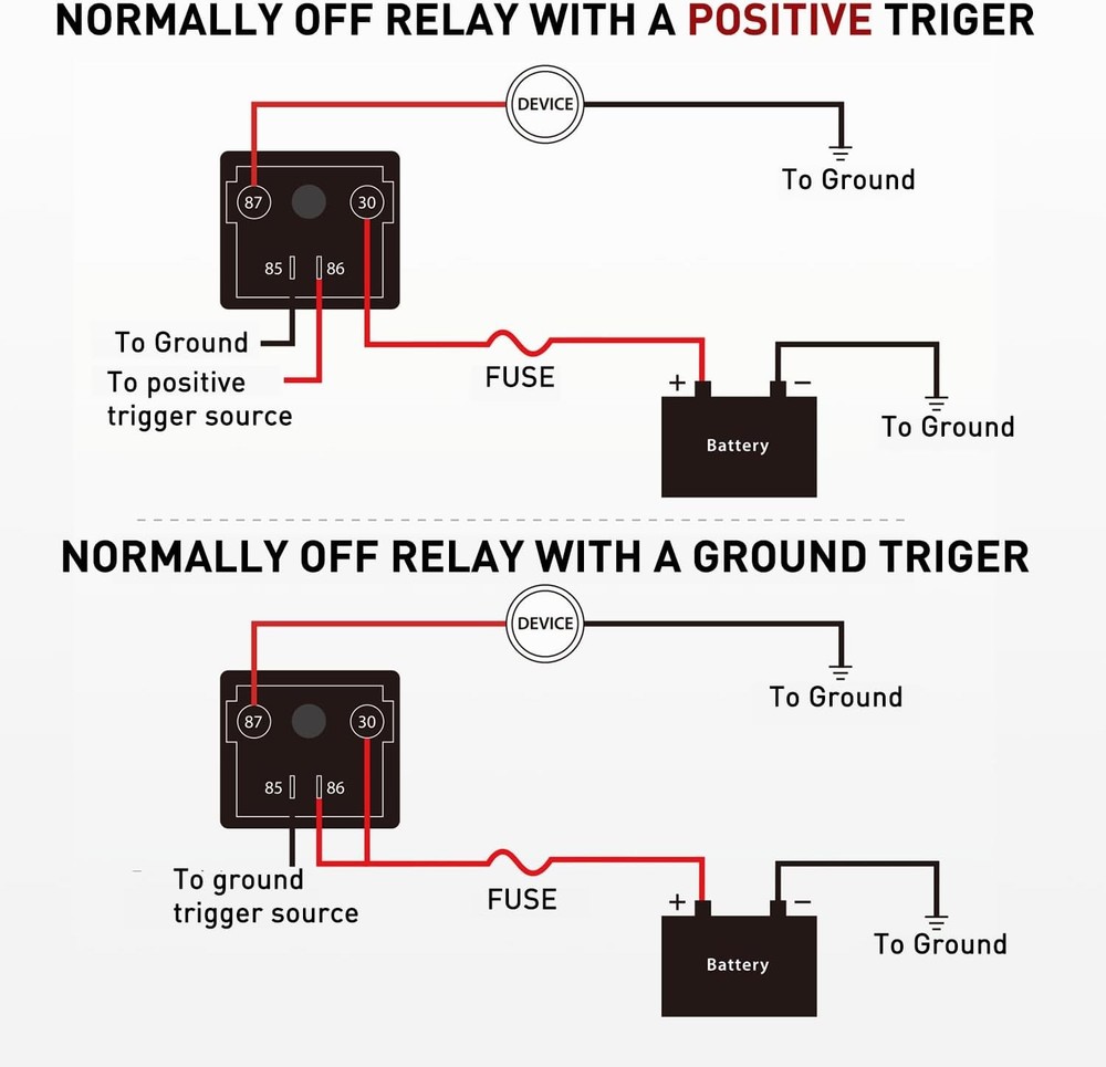 Nilight 200A Starter Relay 4 Pin Split Switch 12V Continuous Heavy Duty SPST