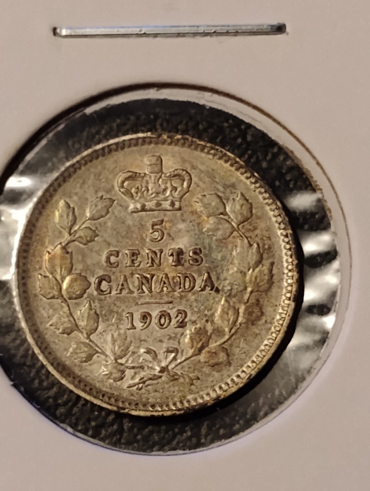 1902 Canada 5¢ Five Cent Silver Coin