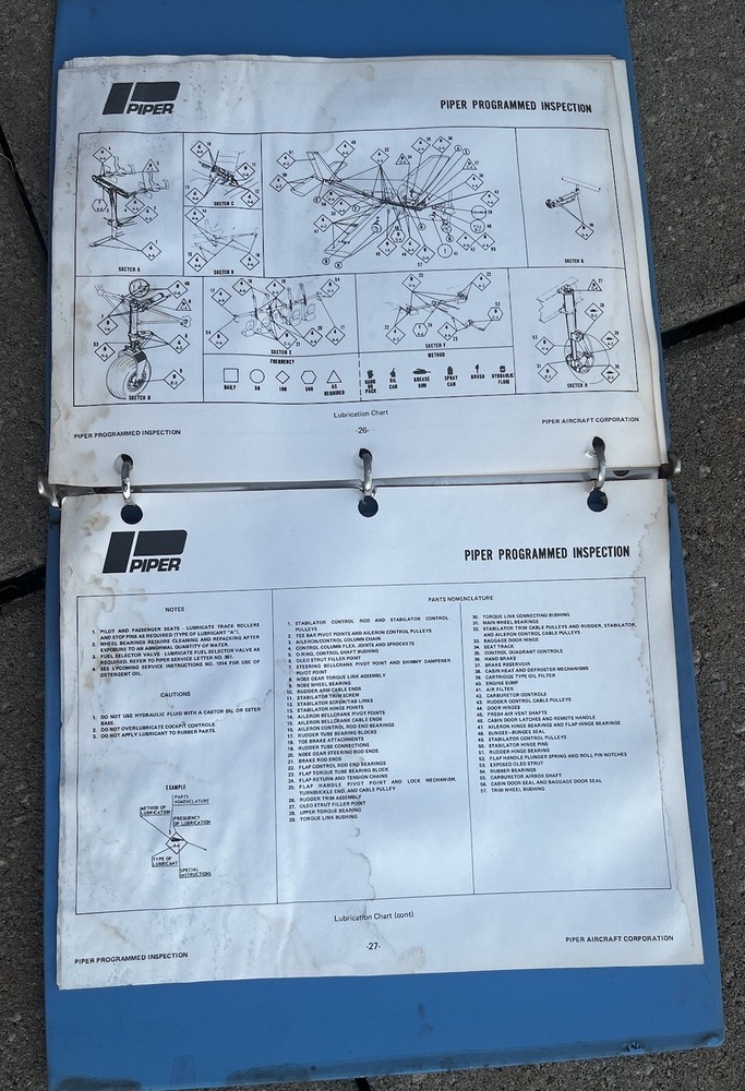 Piper Warrior Programmed Inspection 761-540 Original