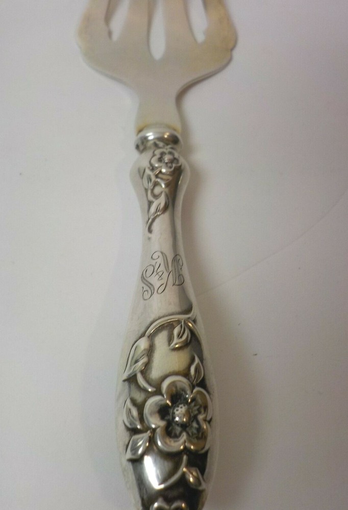 Finland 813 Silver 6.75" Serving Fork, 30 grams, Monogram "K S"
