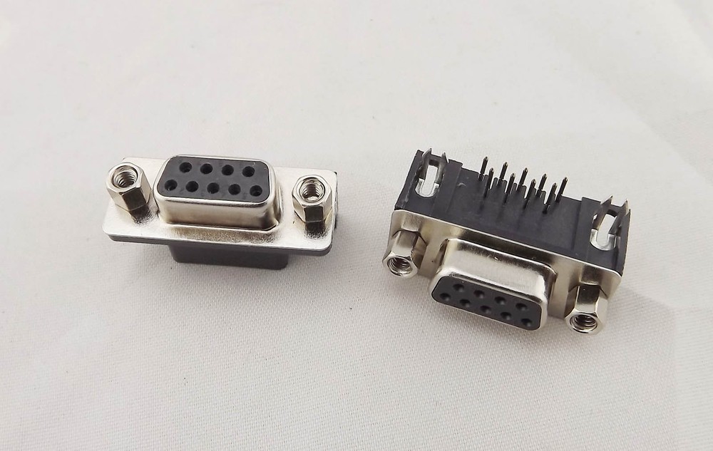 1pc D-Sub DB9 9 Pin RS232 Serial Female Jack Right Angle PCB Solder Connector