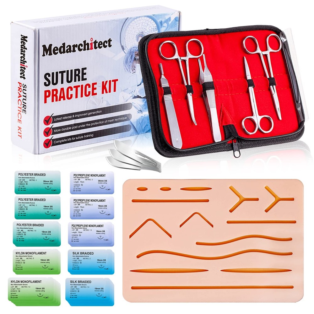 Suture Practice Complete Kit (30 Pieces) for Medical Student Suture Training,...