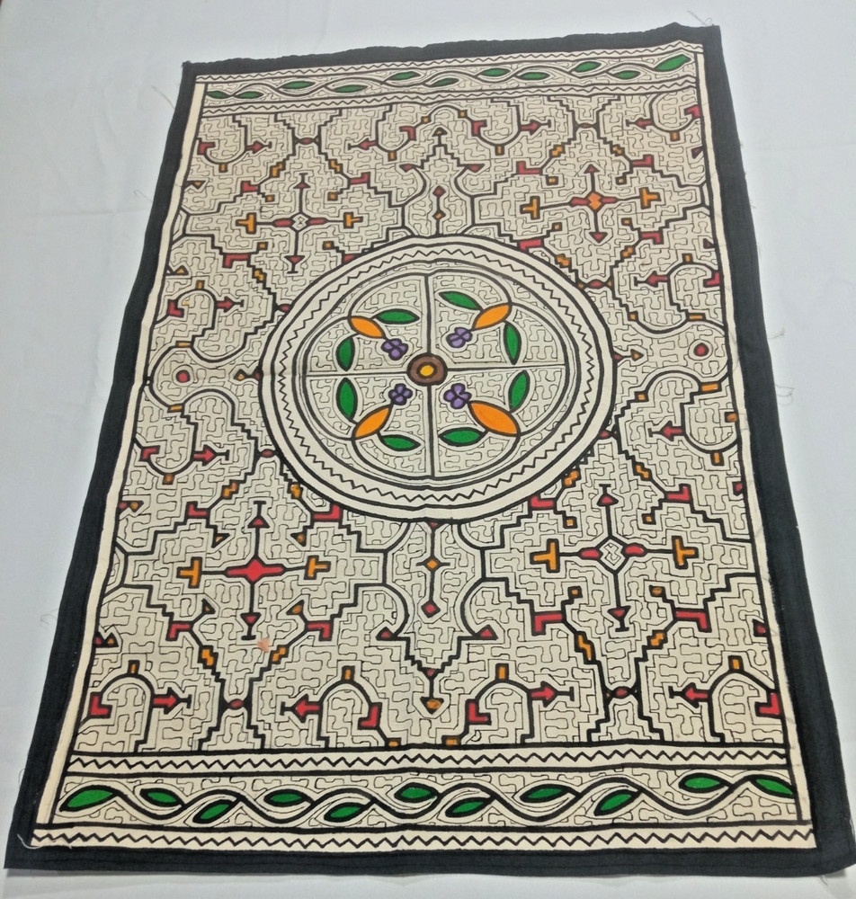 Shipibo Native  Painted Kene design  Cloth 20.50"x31"