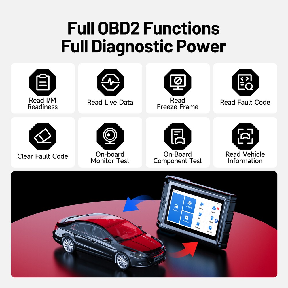 TOPDON ArtiDiag800BT 2 OBD2 Full System Diagnostic Scanner Tool TPMS Wireless