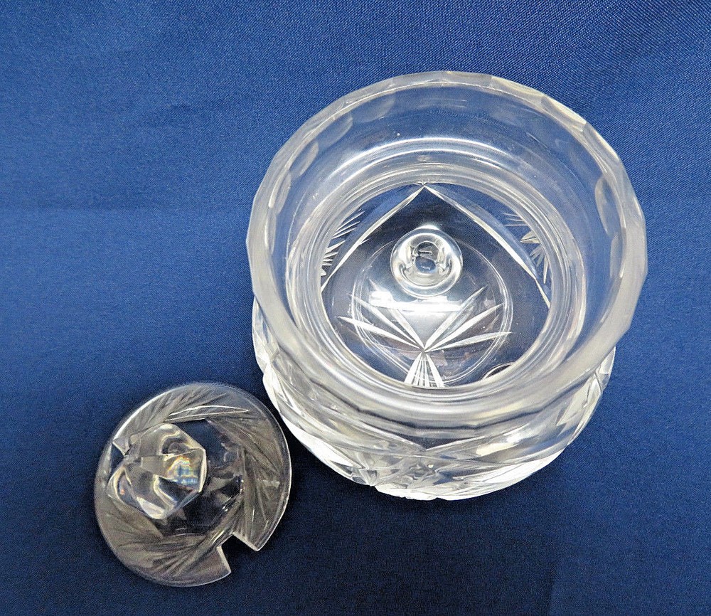 Clear Cut Crystal Footed Jelly, Jam Jar