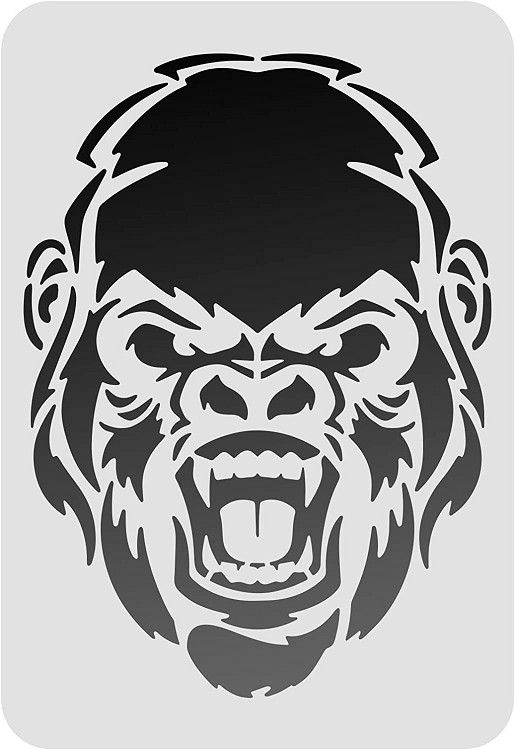 7.5"x10" Plastic Stencil - Gorilla (RO220)*****