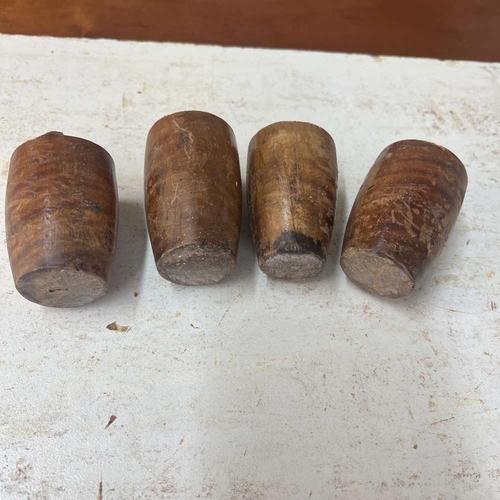 Four 19thC Tiger Maple Turned Feet