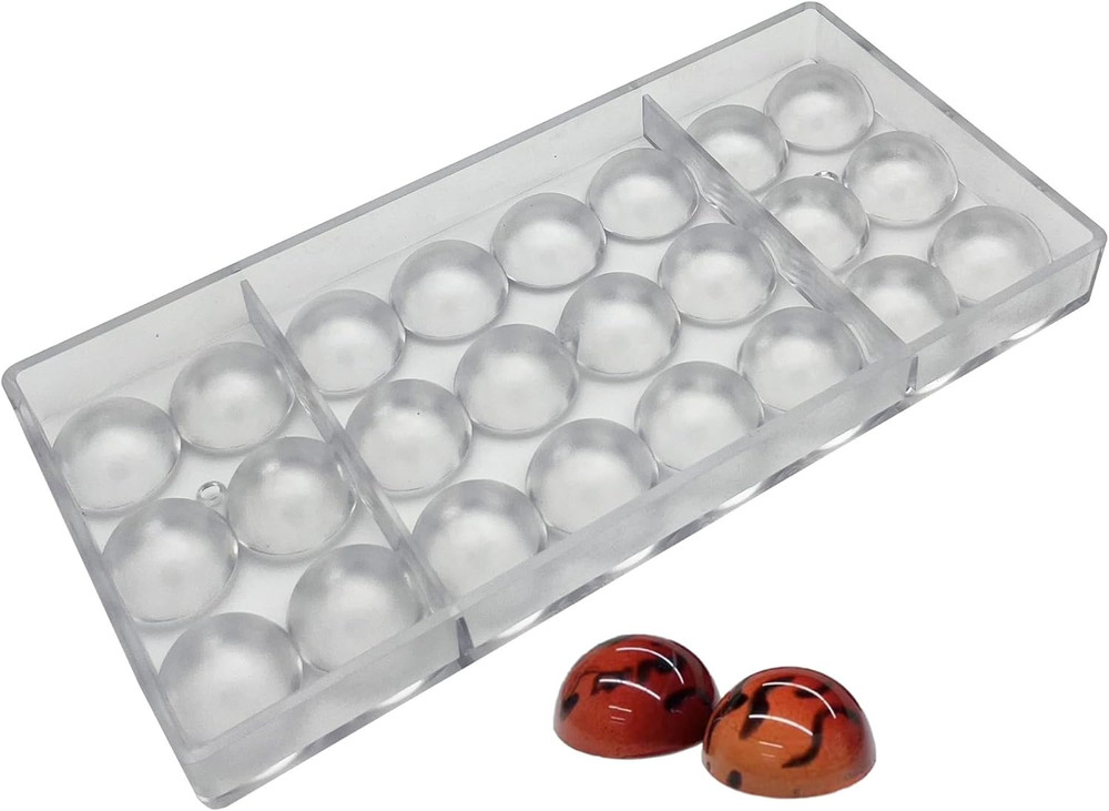Polycarbonate Semi Sphere Chocolate Mold - 1.2 Inch Hemisphere