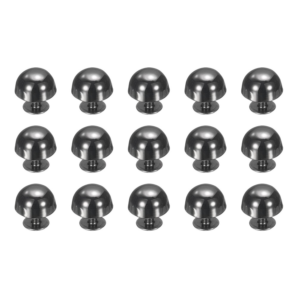 15 Pcs Round Studs Rivets, 12mm Metal Decoration Screw Back Studs, Black