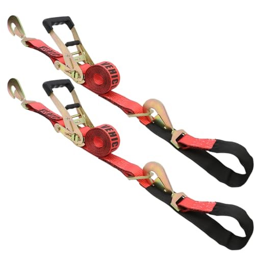 Tool Heavy Duty Adjustable Car Tie Down Kit with Snap Hooks - Break 2 Pack