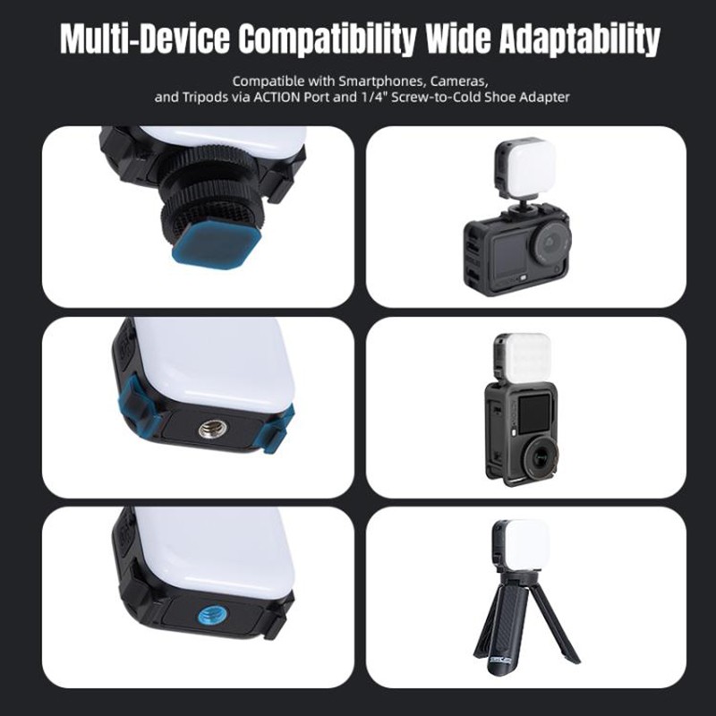 For DJI Osmo Action 6 / 5 Pro / 4 / 3 STARTRC Small Cube Fill Light