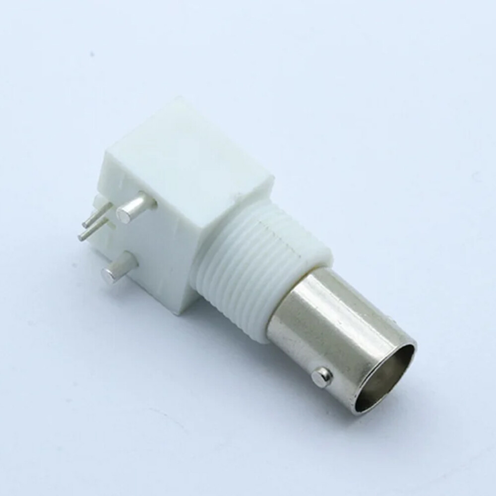 10PC White Board PCB Mount Right Angle BNC Female With Nut bulkhead Connector