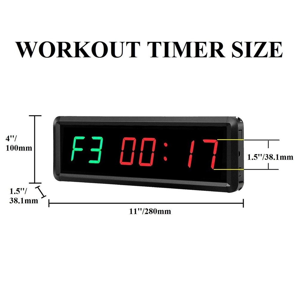 BTBSIGN LED Interval Timer Count Down/Up Clock Stopwatch with Green+red