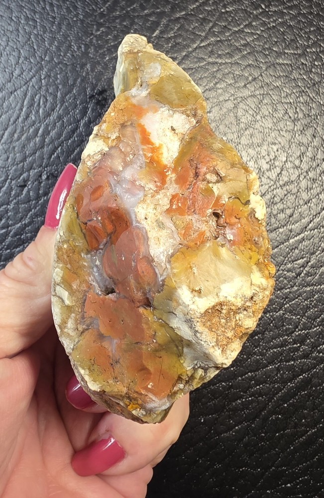 Rough Comanche Trail Agate Nodule-Green,  maroon/rust- # S-54