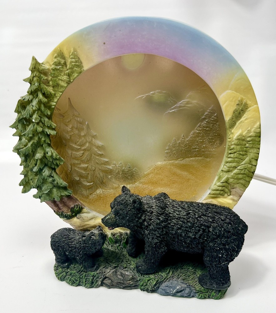Bears Light Up Night Light , TV Lamp , Resin , Rustic ,