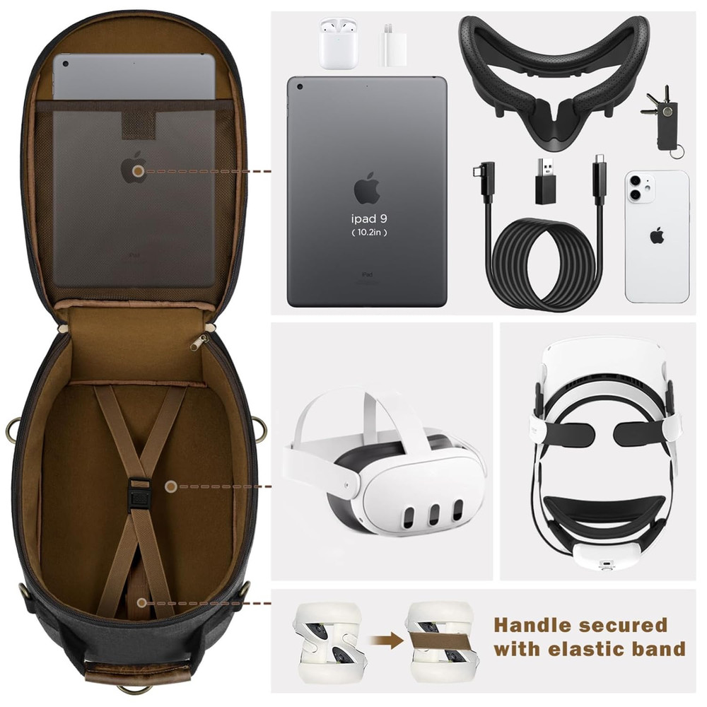Hard Carrying Case Compatible with VR Headsets Virtual Reality and Touch Control
