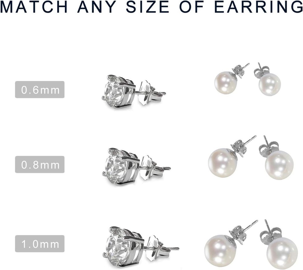 30Pcs/15 Pairs Hypoallergenic Earring Backs Replacement,Plated Silver Secure Ear