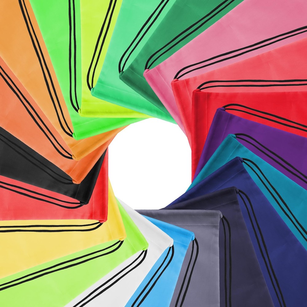 Kuhome 60Pcs Drawstring Backpacks Bulk String Bag Cinch Large, Multicolor