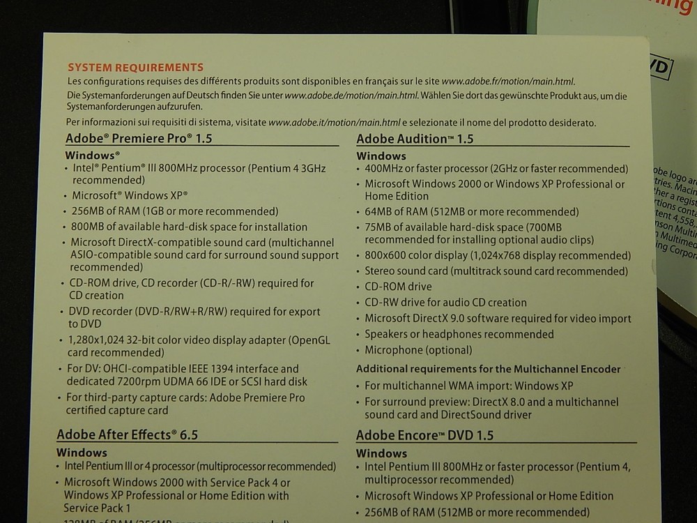 Adobe Video And Audio Solutions, Windows and Mac Power PC