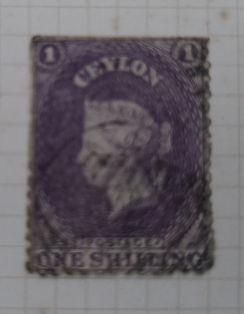 1857, QV, Ceylon, 6d Violet, Imperforated