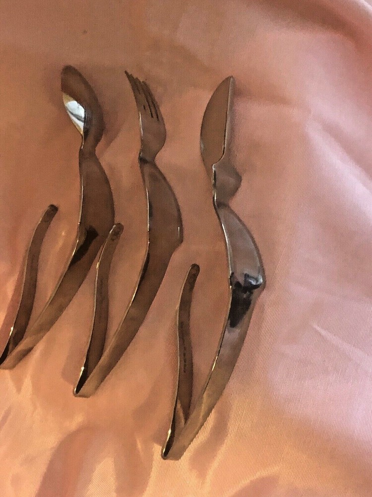 Curvware Knife Fork Spoon Silverware 18/10 Stainless Italy