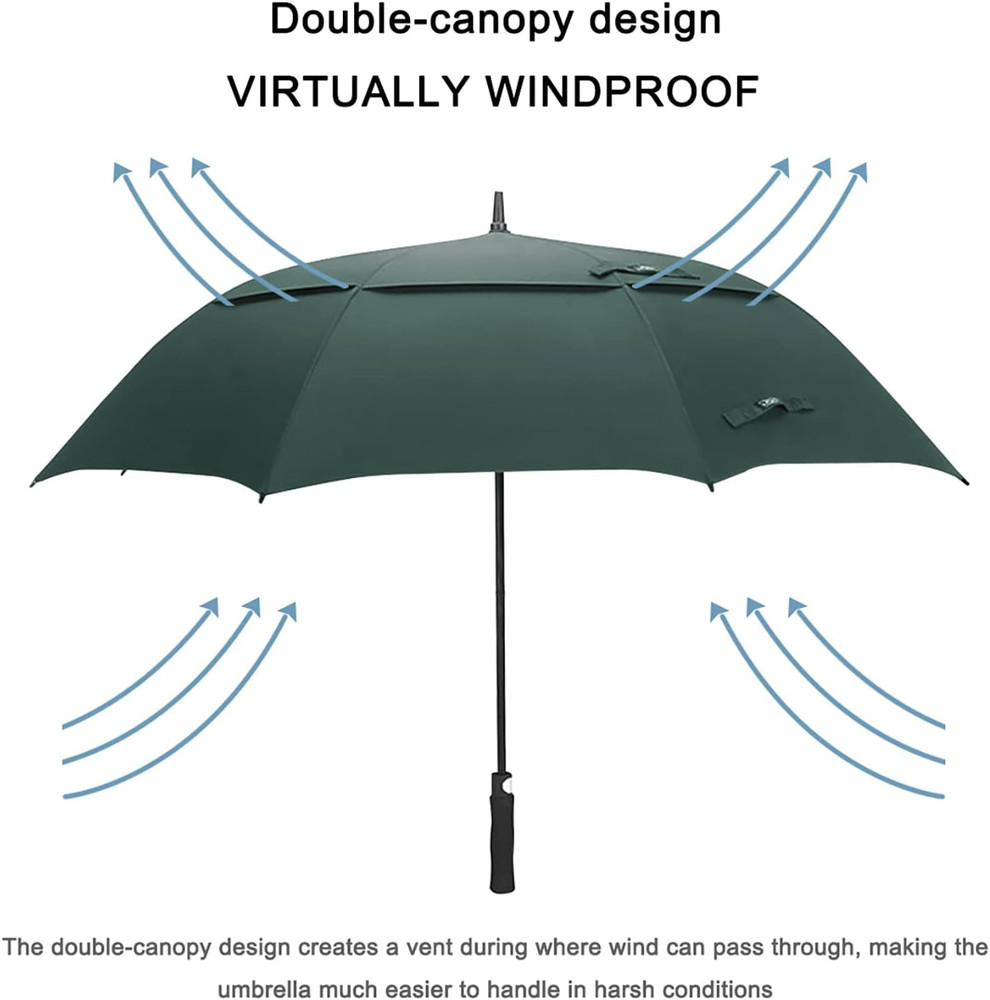 47/54/62/68 Inch Automatic Open Golf Umbrella Oversize Extra Large Double Canopy
