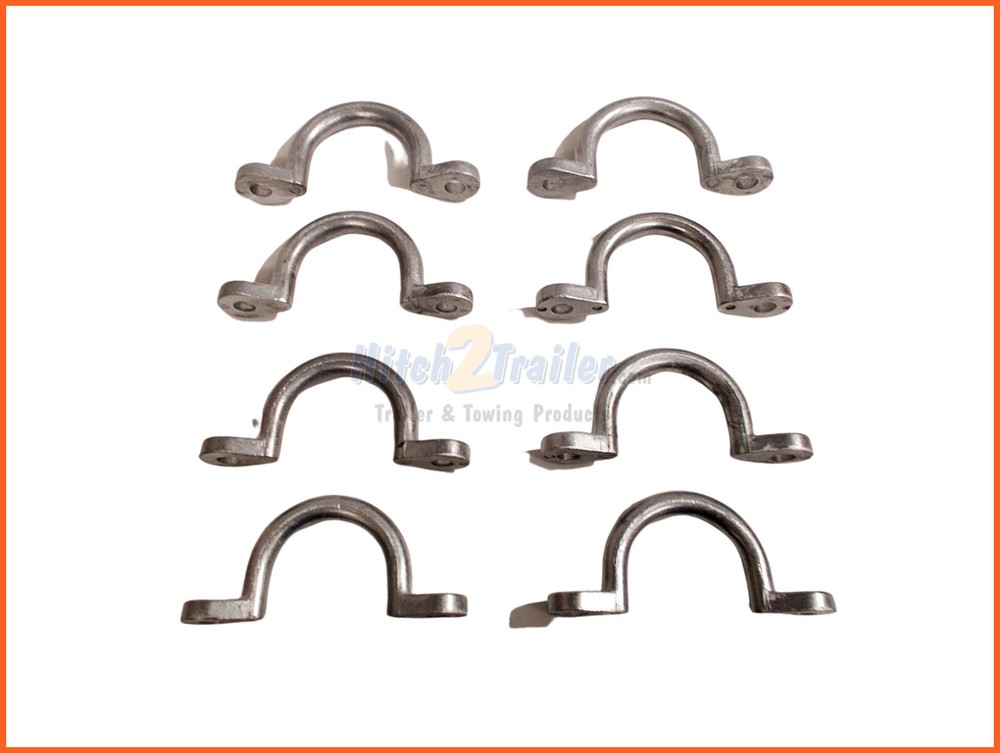 (8) Trailer Tie Loop 2" I.D. Aluminum Bolt-On Lashing Rope Tie Down Ring Horse