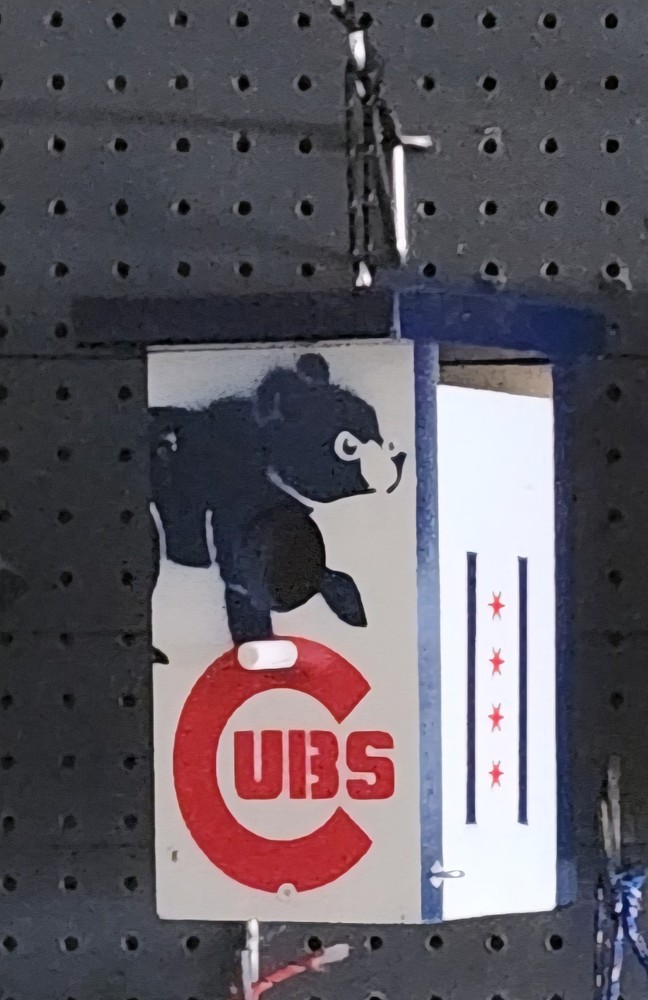 Chicago Cubs Baseball Theme - Birdhouse - Flat Roof