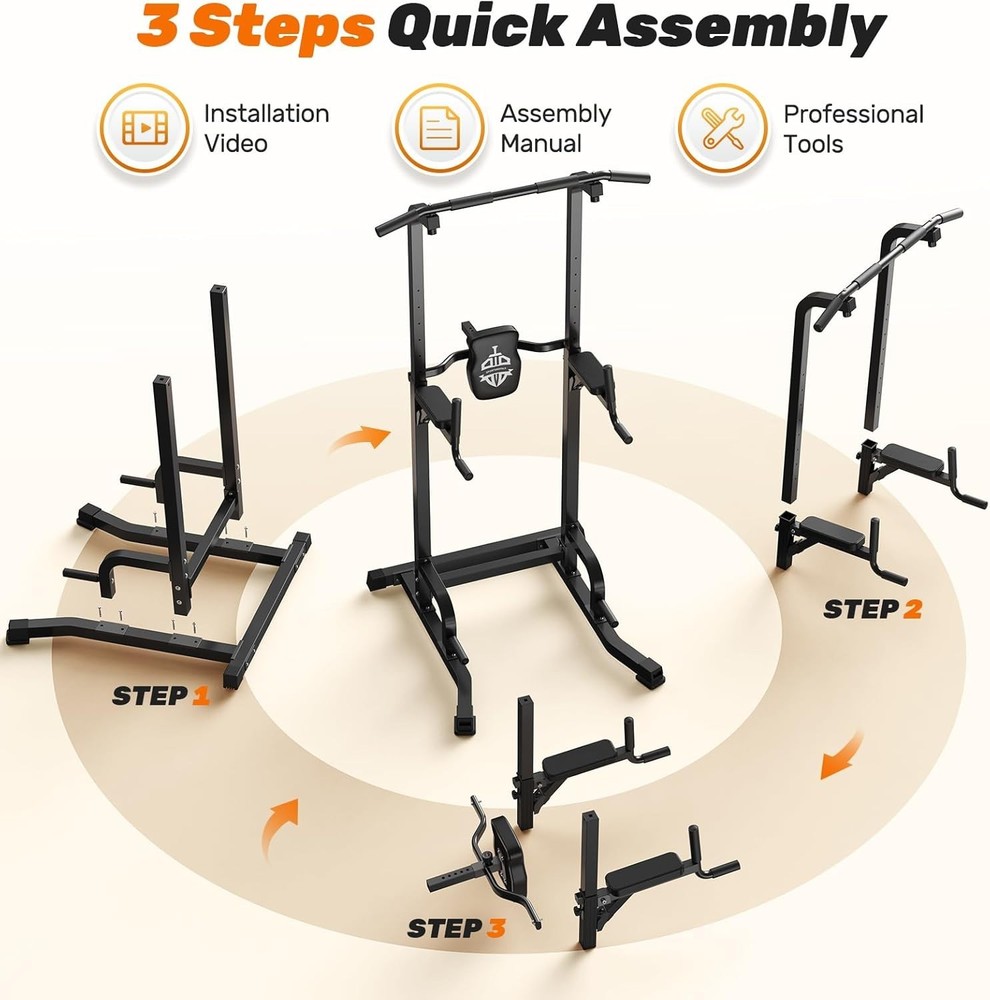 Compact Power Tower - Heavy-Duty Steel Pull Up Station for Strength Training