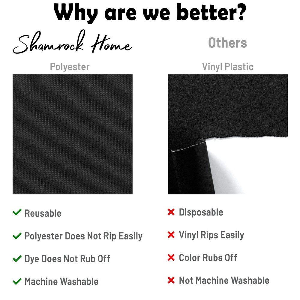 Shamrock Home Polyester 6ft Fitted Tablecloth, Elastic Rectangle Table Cover,...