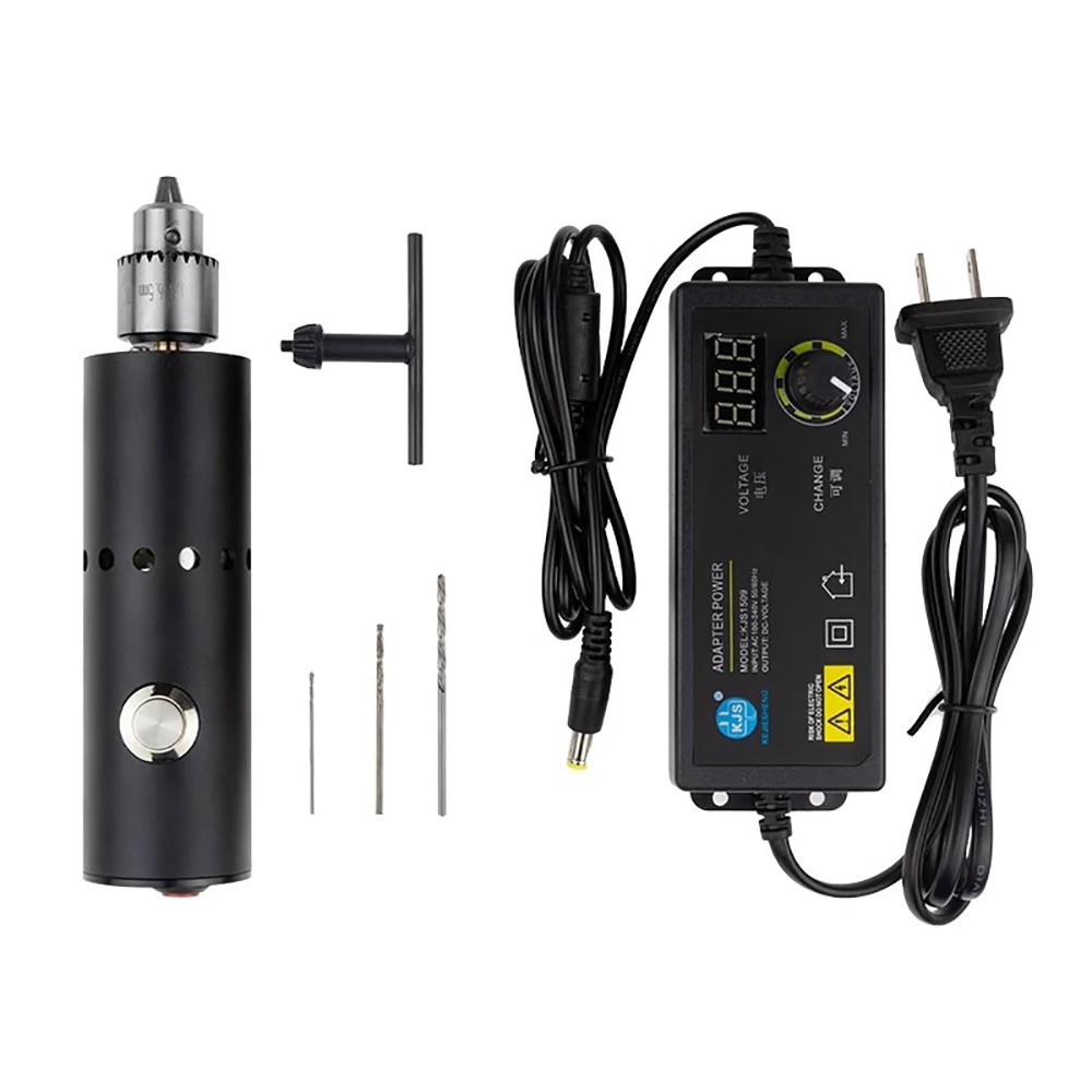 Mini Electric Drill Set 0.3-6.5MM DC 3V-24V Rotary Tool Kit Variable Speed