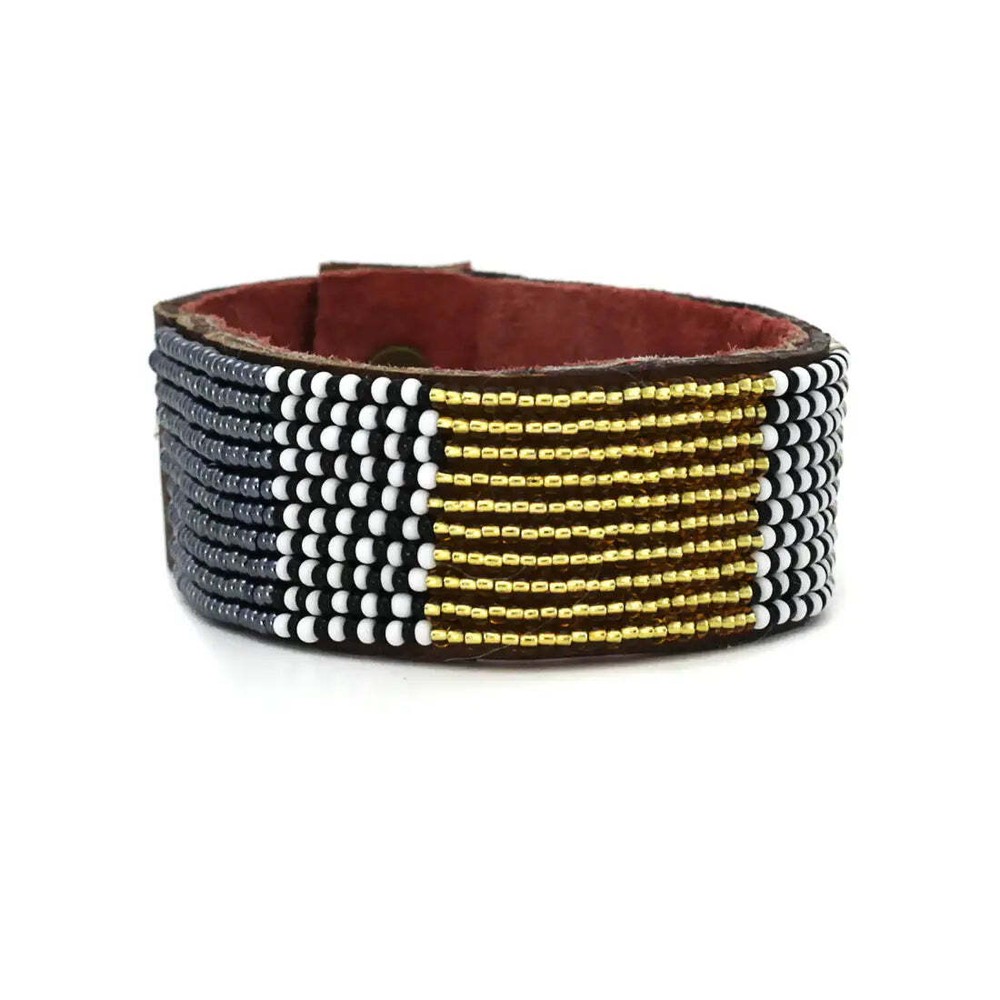 Medium Atlas Metallic Leather Cuff