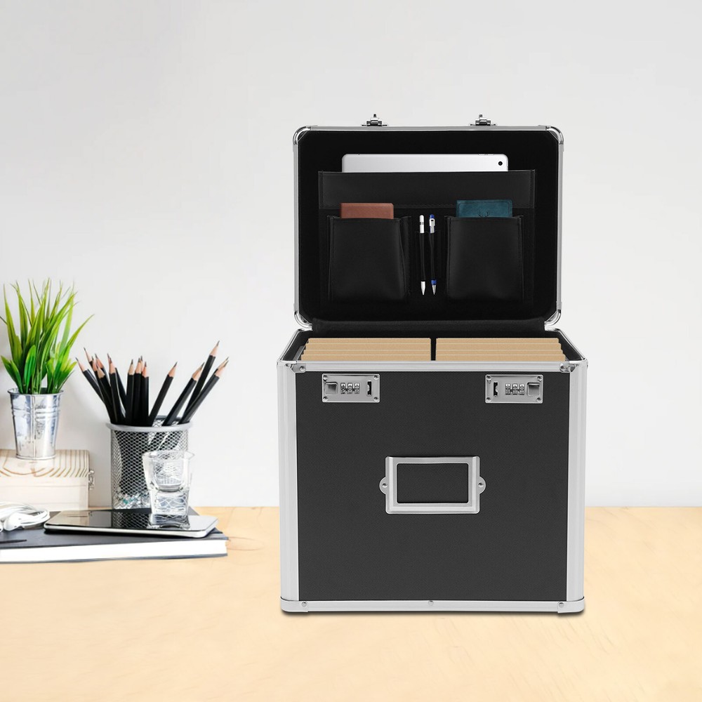 Fireproof Document Box with Lock File Storage Organizer Box Waterproof Safe Box