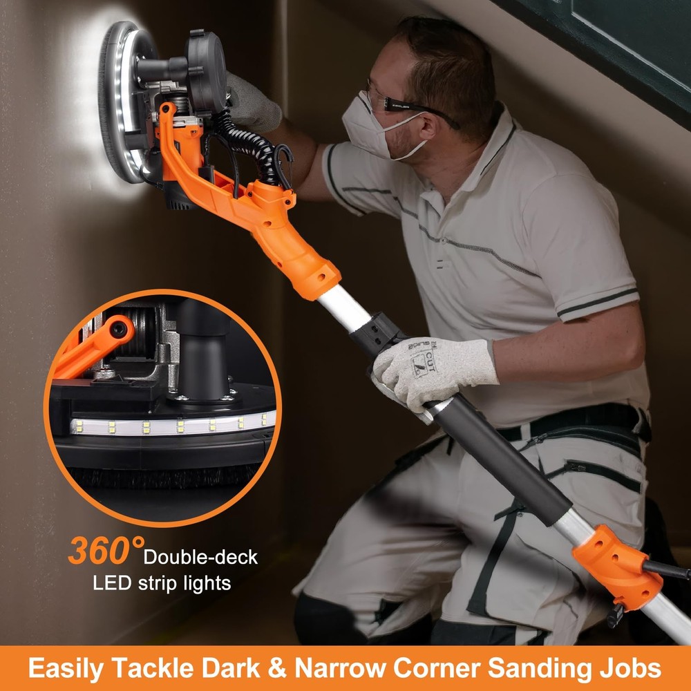 Drywall Sander, 1000W Popcorn Ceiling Removal Tool, Automatic Drywall Sander ...
