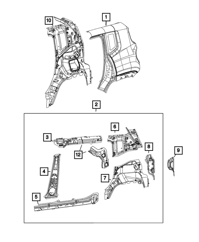Genuine Mopar Quarter Panel Extension Right 68246191aa