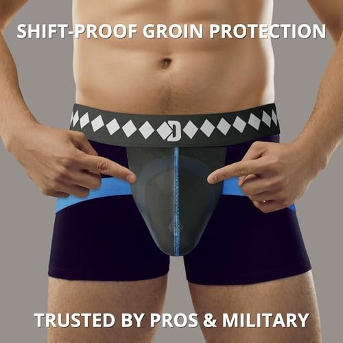 Jock Strap + Athletic Cup for Men | 4-Strap No Shift Athletic Medium