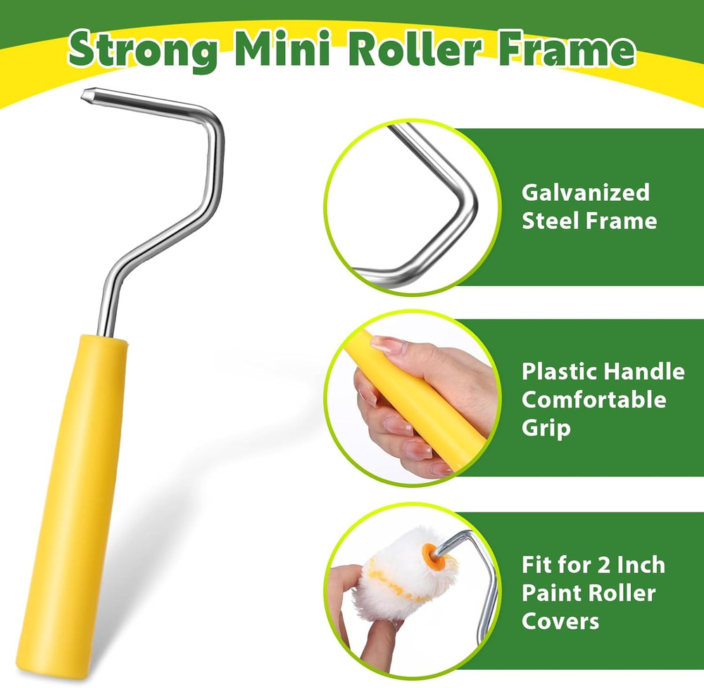 Pack of 30 Paint Roller Kit Includes 24 Pcs 2 Inch Microfiber Roller Covers with