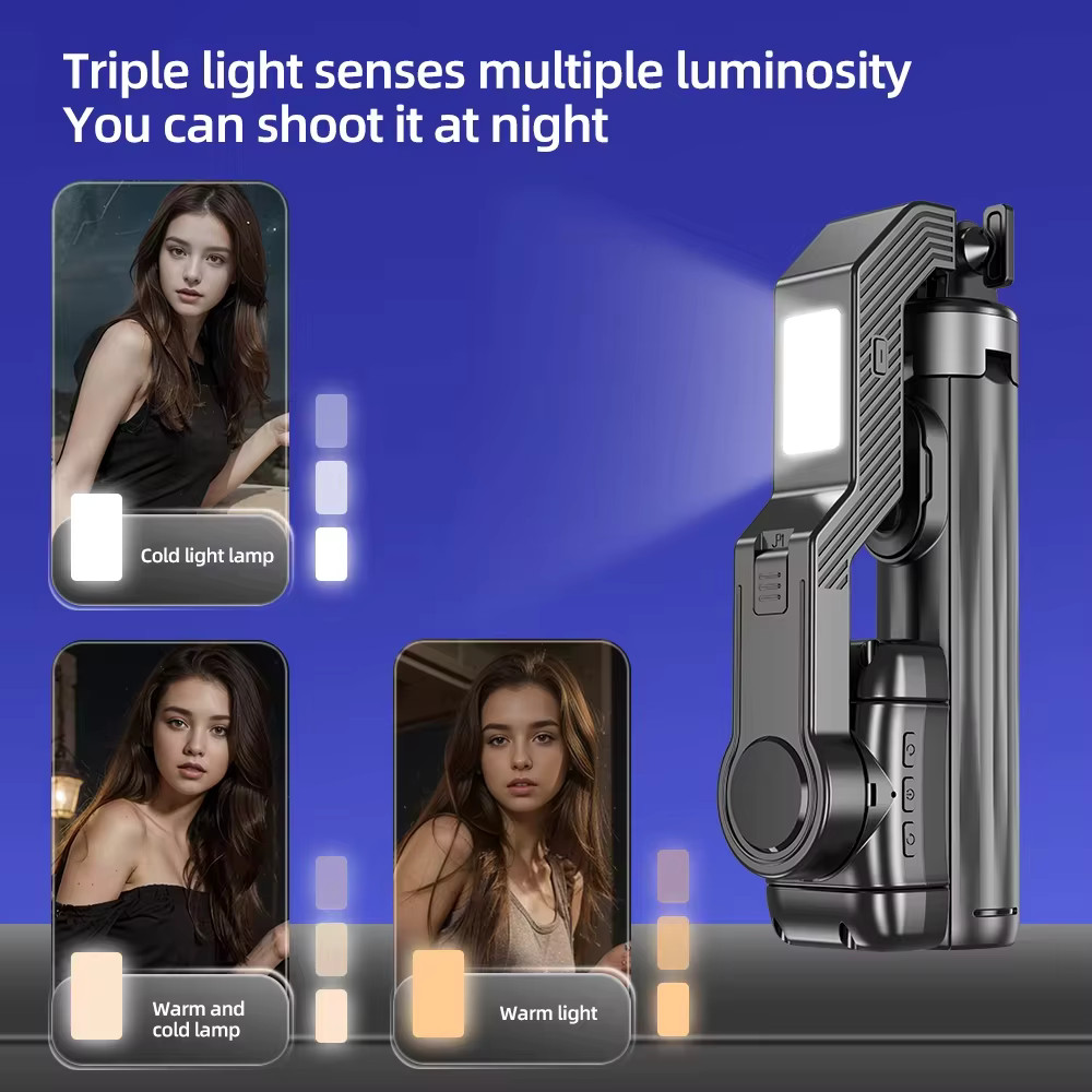 Smartphone Gimbal Selfie Stick Tripod Stabilizer for iPhone Android 5G Bluetooth