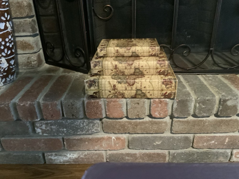 Old World Map Covered Nesting Boxes For Storage and/or Decor