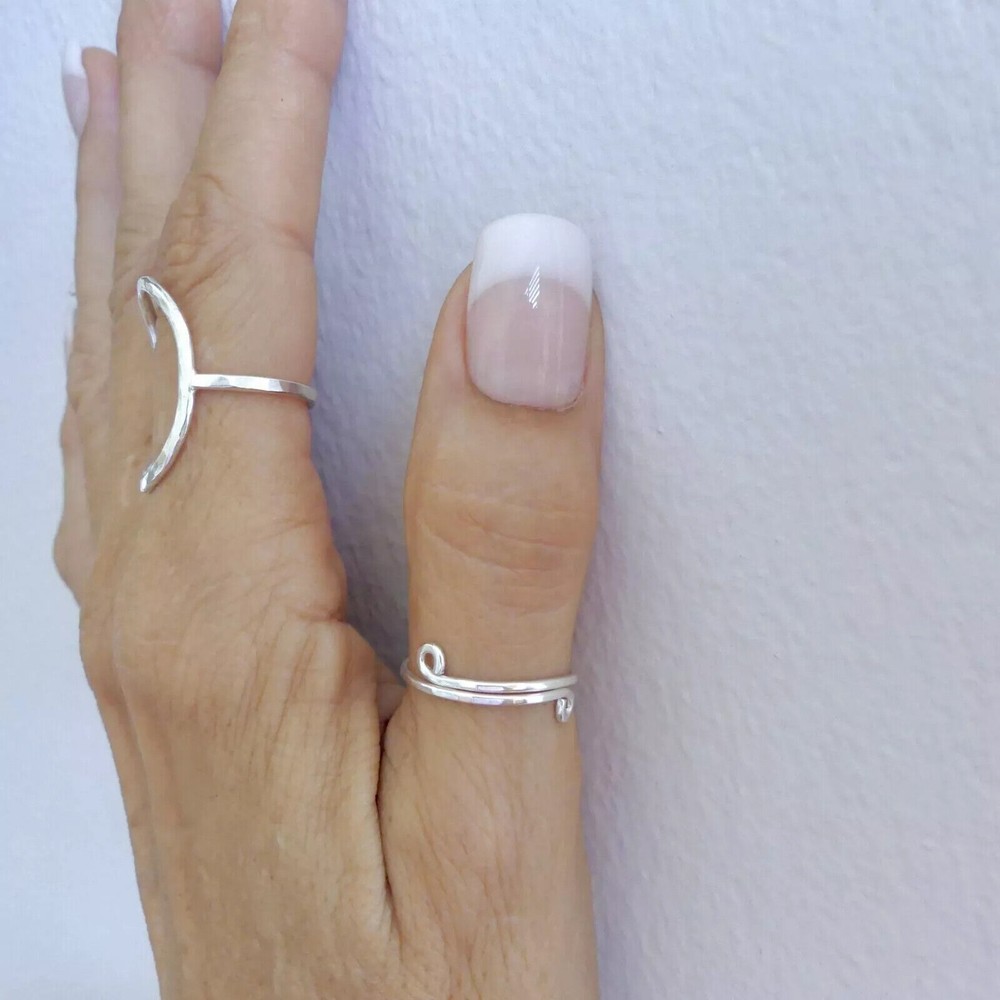 Solid 925 Sterling Silver Ring Handmade Gift Adjustable Thumb Ring All Size SI09