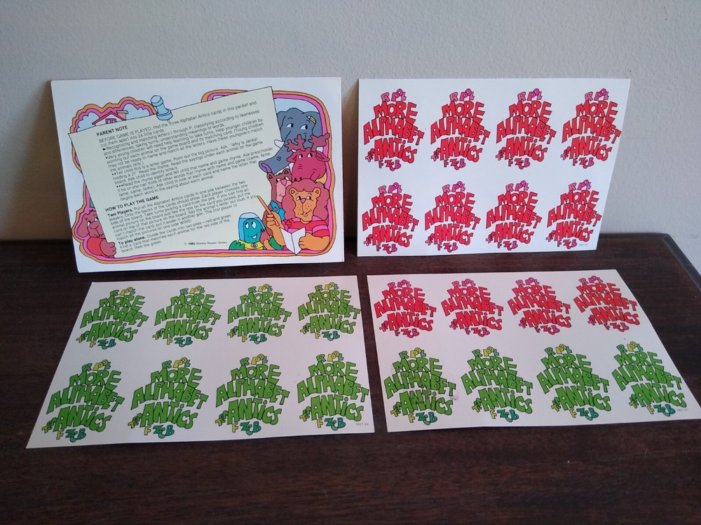 Vintage 1982 Weekly Reader ABC Game, Alphabet Antics, Pre-school Students